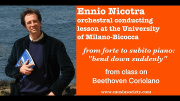 Learning how to conduct music with Ennio Nicotra - from forte to subito piano: "bend down suddenly"