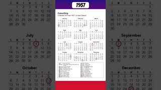 Calendar 1957