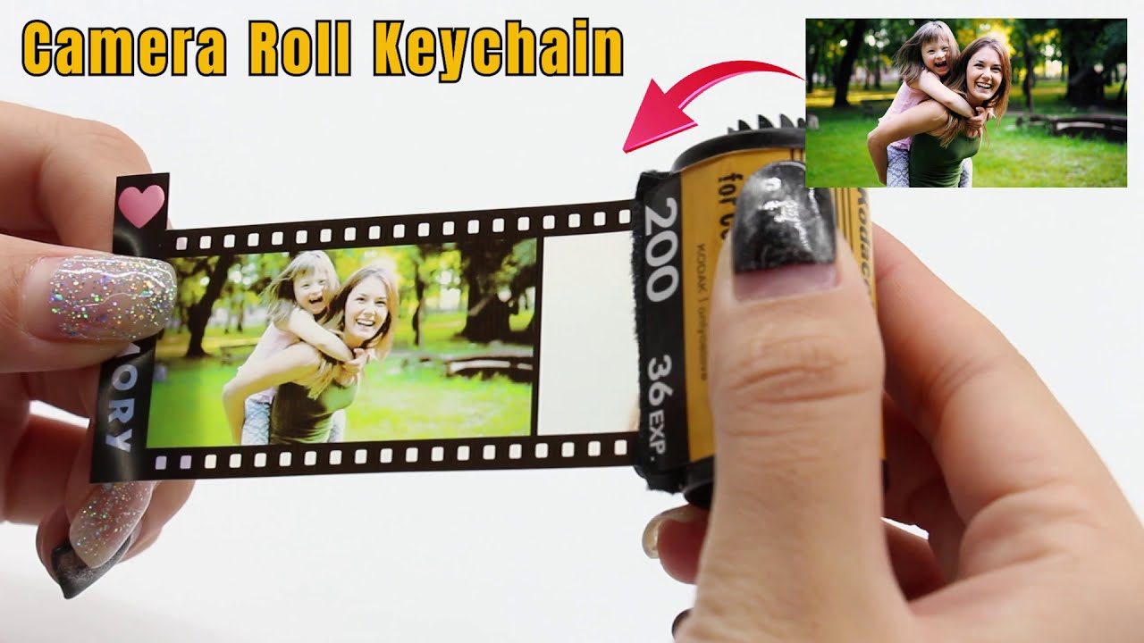 Personalized Custom Photo Picture Camera Film Roll Keychains with Photo  Reel Album 