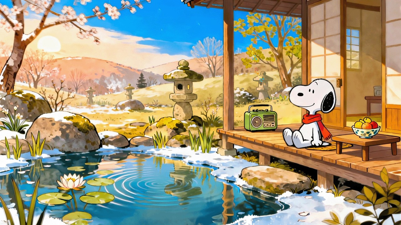 ☕ Warm Spring Lofi with Snoopy 🎧 Study & Work Music for Deep Focus | Smooth Calm Vibes