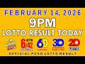 9pm Lotto Result Today PCSO February 14 2026