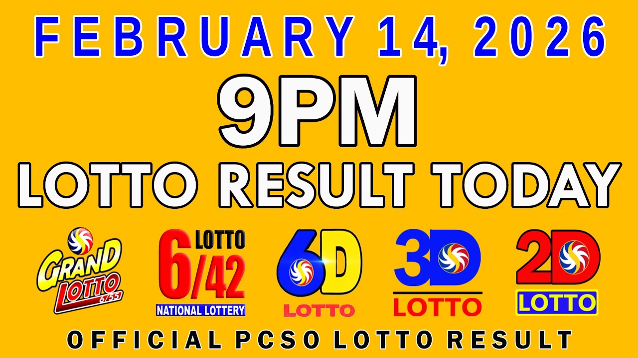 9pm Lotto Result Today PCSO February 14 2026