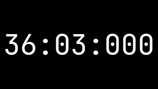 Celebrity Countdown timer 36 minutes, 3 seconds [36:03:000] - White on black with milliseconds Wealth