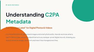 What is C2PA The Nutrition Label for Digital Photos & AI 📸 Guide