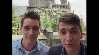 James and Oliver Phelps at Universal Studios