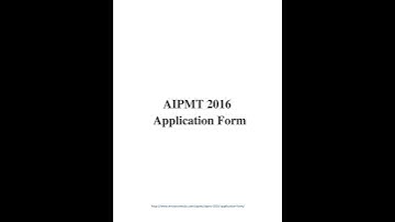 AIPMT 2016 Application Form