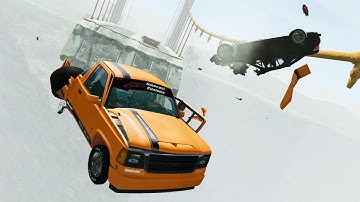 Jumping Over Broken Bridge Crash Hard 2.0 #12 BeamNG Drive | Crash Blasters