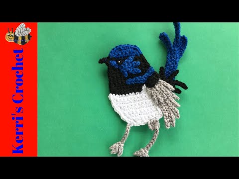 Crochet Blue Wren Tutorial - Crochet Applique Tutorial