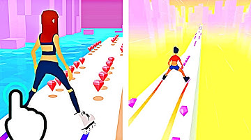 Sky Roller Rainbow Skating - Roller Skates Girl Run - All Levels iOS Android GamePlay #7