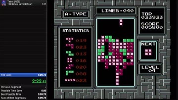 Tetris (NES) - 100 Lines, Level 0 Start speedrun in 5:06