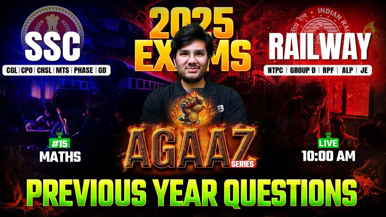 SSC & Railway Exams 2025 | Maths Classes by Utkarsh Sir | Previous year ...