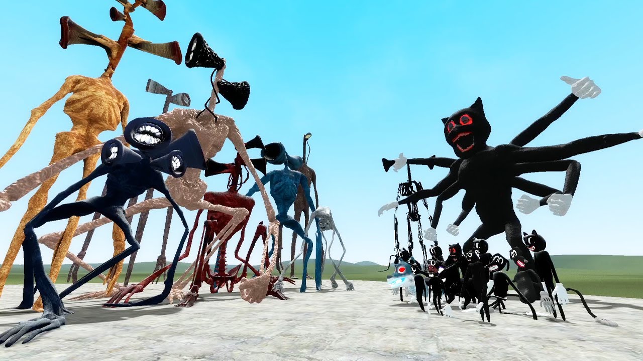 ALL Cartoon Cat Cartoon Dog VS ALL SIREN HEAD In Garry's Mod Trevor