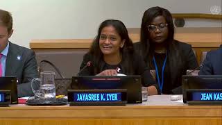 Jayasree K. Iyer, CEO, speaking at the UNGA 2024 High-Level Meeting on AMR