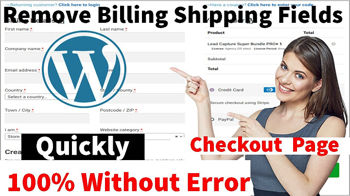 👉WordPress Remove/Disable Billing or Shipping Fields From 👉Checkout Page | [100% Working]