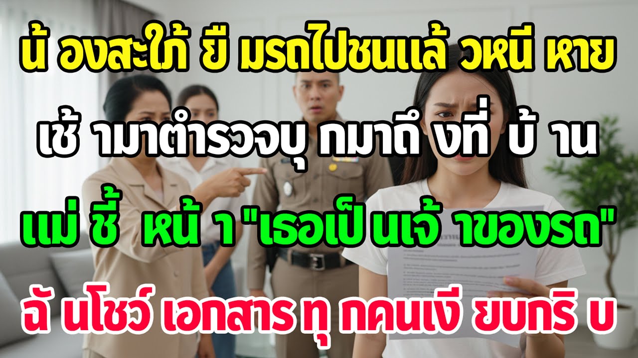 น้องสะใภ้เอารถไปชนแล้วหนี แม่ผัวโบ้ยความผิดให้ฉัน พอฉันกางเอกสารลับออกมา ทั้งบ้านถึงกับหน้าถอดสี!
