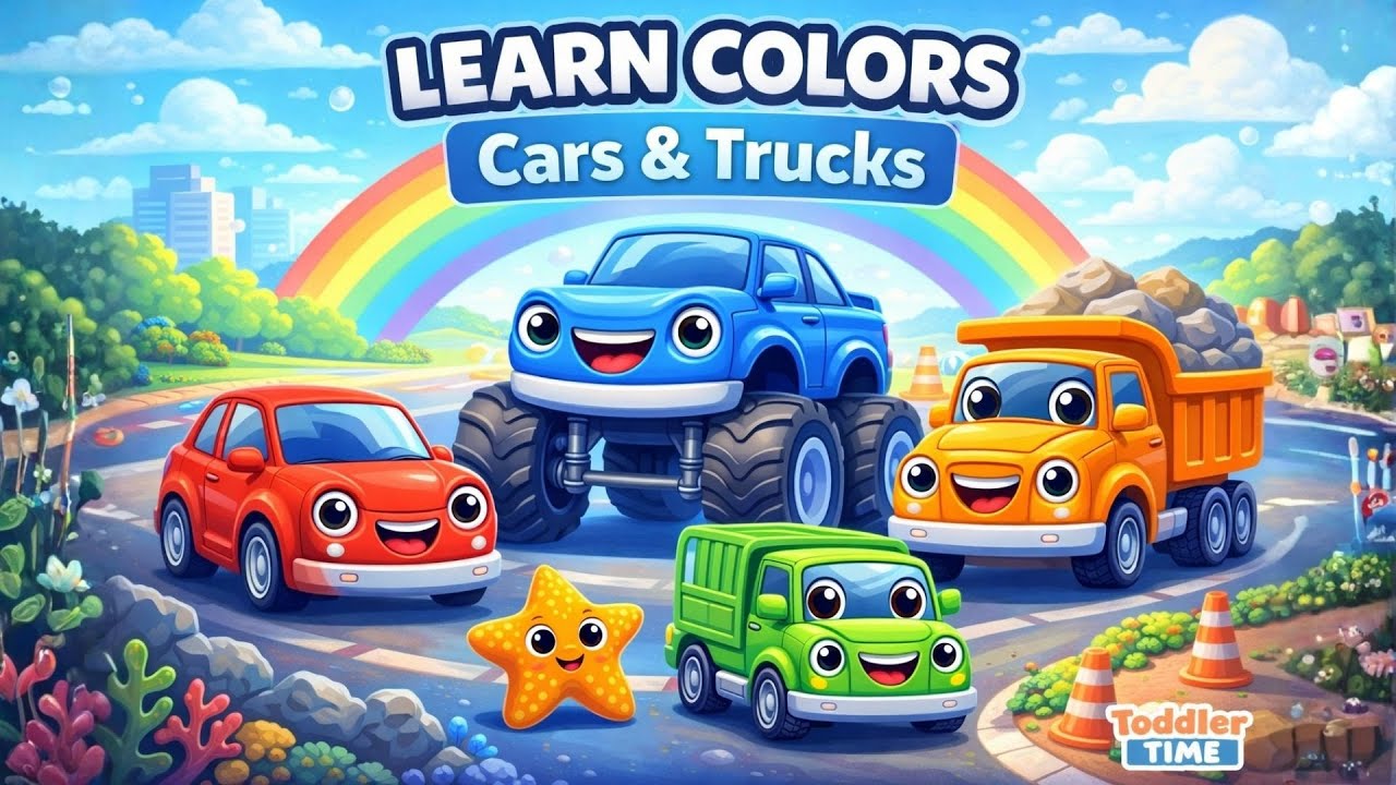 Learn Colors 🚗 | Cars and Trucks for Toddlers - YouTube