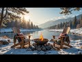 Early Morning Snowy Forest River ❄️🔥 Calming Campfire & Nature Sounds for Deep Sleep