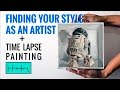 R2d2 oil painting time lapse by Haze Long