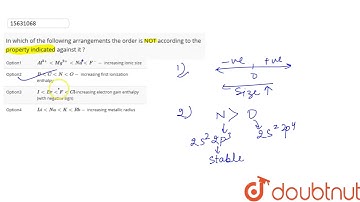 In which of the following arrangements the order is NOT according to the property indicated against