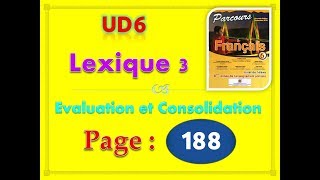 parcours français 6ème année primaire 2020 page 188 UD6 Évaluation et consolidation lexique 3