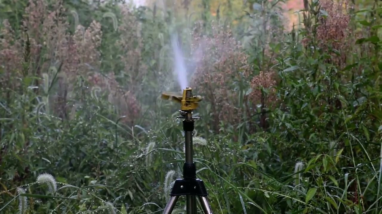 Impact Sprinkler on Retractable Tripod Base 0-360° Rotate Large Area Coverage Heavy Alloy Sprinkler