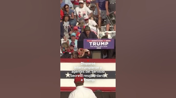 Momento en que #Trump interrumpe su discurso tras oírse detonaciones