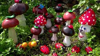 Mushrooms cement |Ideas Make Mushrooms Cement | Garden Decoration