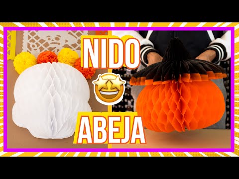 How to make a PUMPKIN and SKULL (HONEYCOMB) 💀 Traditional Day of the Dead and Halloween decorations🎃