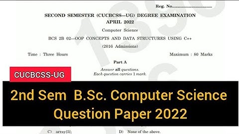 CONCEPTS AND DATA STRUCTURE USING C++        |        2nd Sem  B.Sc. Computer Science  2022 #calicut