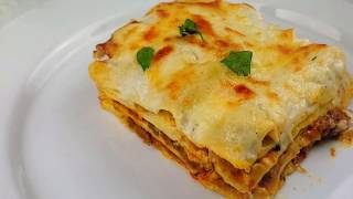 طريقه عمل لزانيا باللحم سهله جداً وسريعه وطعم رهيب   Easy homemade bechamel lasagna