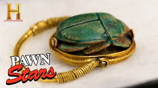 Pawn Stars: SHOCKING APPRAISAL for Ancient Egyptian Scarab Ring (Season 14)