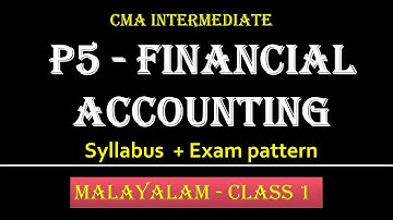 1.CMA Inter Financial Accounting Overview / syllabus and exam pattern in malayalam