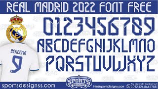 FREE DOWNLOAD: Real Madrid 2022 Football Font by Sports Designss_Download Real Madrid 2022 Font free