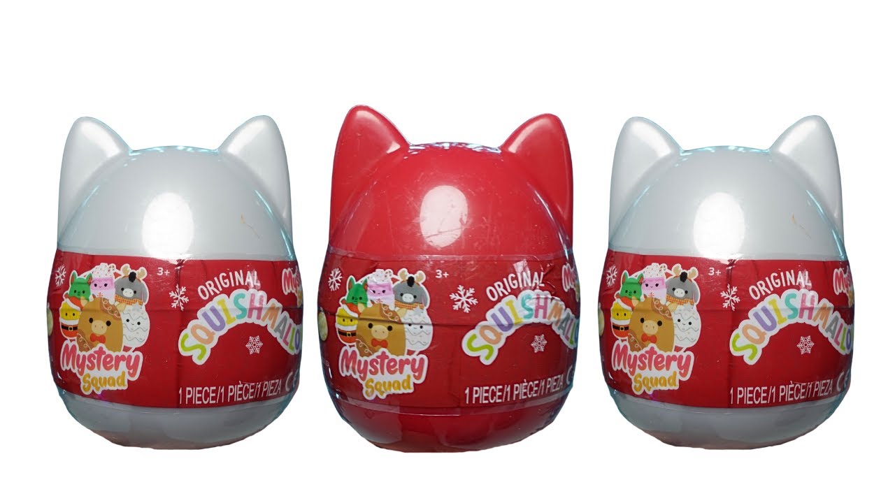 Обзор и распаковка праздничных загадочных капсул Squishmallows Mystery Squad.