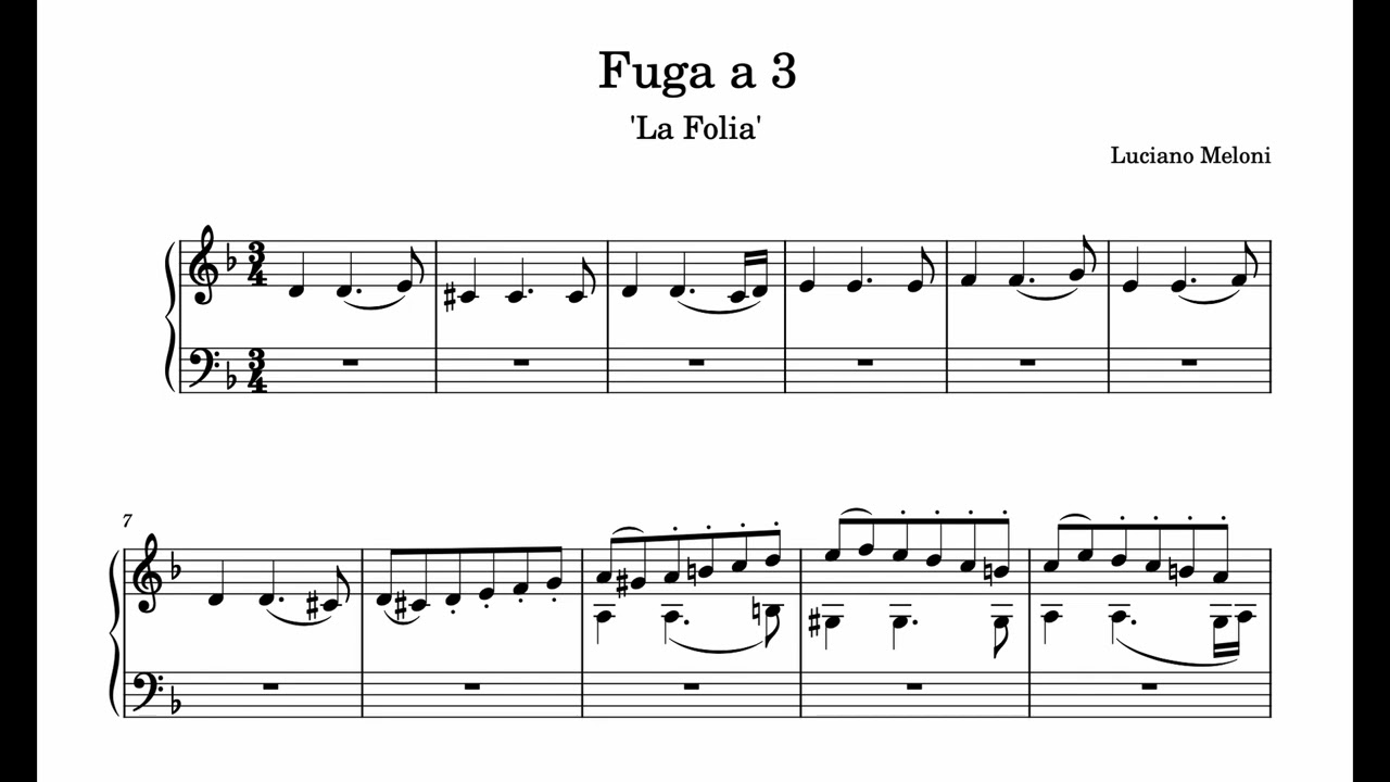 Corelli Fugue on La Folia - A fugue a week challenge