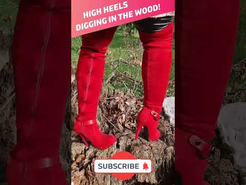 Destruction of huge tree with high heel boots!