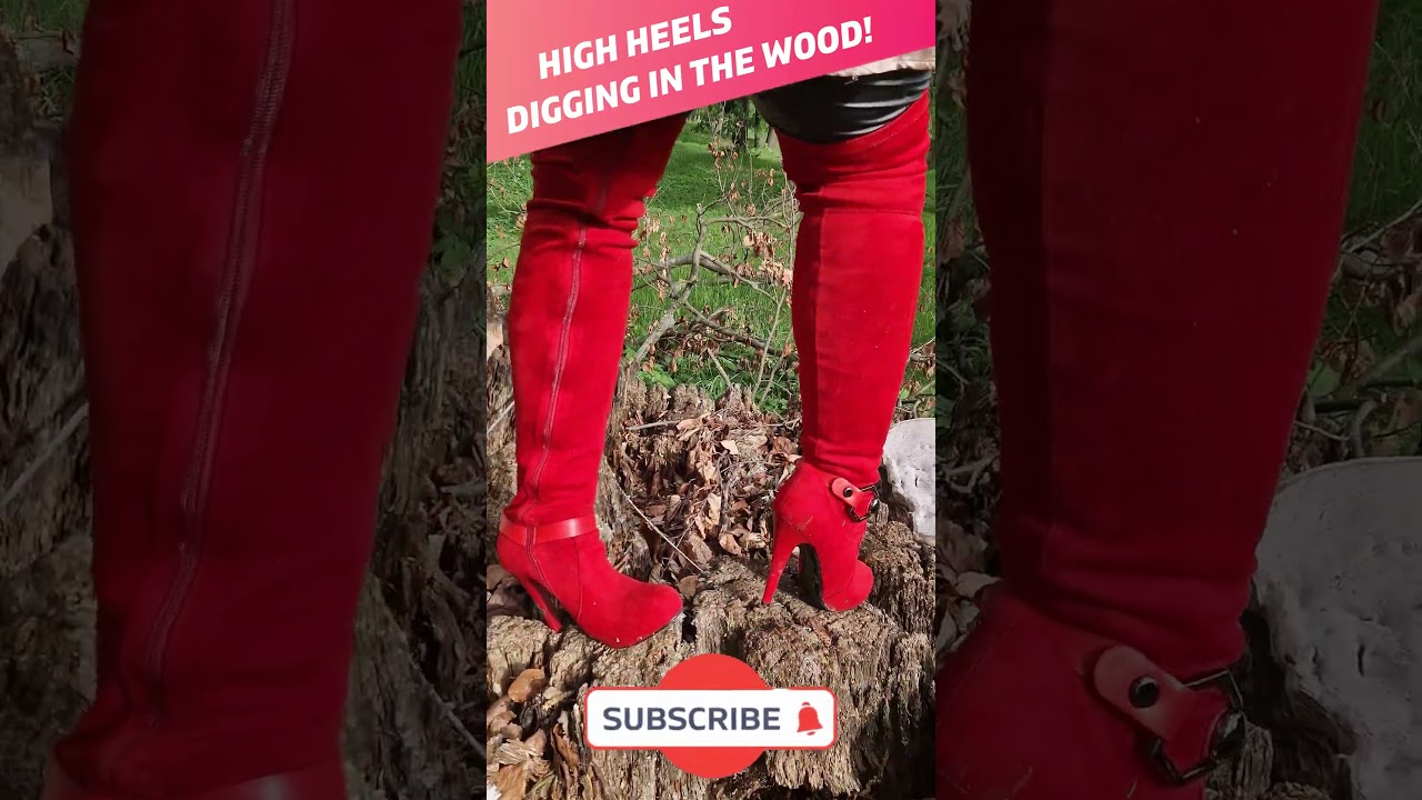 Destruction of huge tree with high heel boots!