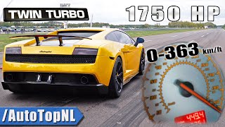 1750HP Lamborghini Gallardo TWIN TURBO 0-363KMH 1\/2 MILE by AutoTopNL