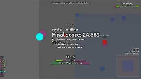 【Arras.io Sandbox 1v1】132 (Annihilator) vs. Athu (Annihilator) (Round N-1) [2021/10/4]