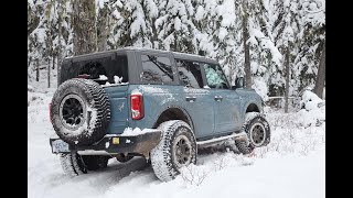 New Ford Bronco Doing Doughnuts On Snow With Trail Turn Assist