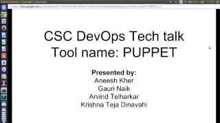 CSC DevOps Tech Talk - Puppet
