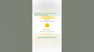 GFG Problem of the Day | 29 Sept 2025 | Python Solution Explained #dsa #coding #geeksforgeeks