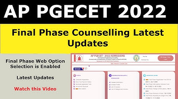 AP PGECET 2022 Final Phase Counselling Updates | AP PGECET 2022 Final Phase Web Options Released