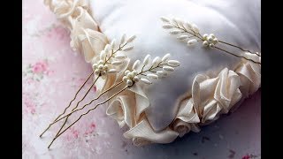 Видео МК по изготовлению шпилек с бусинами\ How to Make Hair Vine Pin Comb Bridal Headpiece EASY DIY