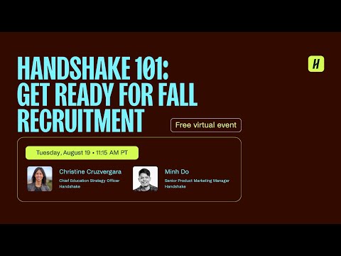 Handshake 101: Get Ready for Fall Recruitment