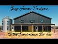 Custom barndominium with silo mudroom construction progress tour  greg james designs