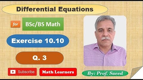 Differential Equations Exercise 10.10 Q 3