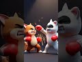 Two anthropomorphic animals in 3D cartoon style, boxing in a spotlighted scene