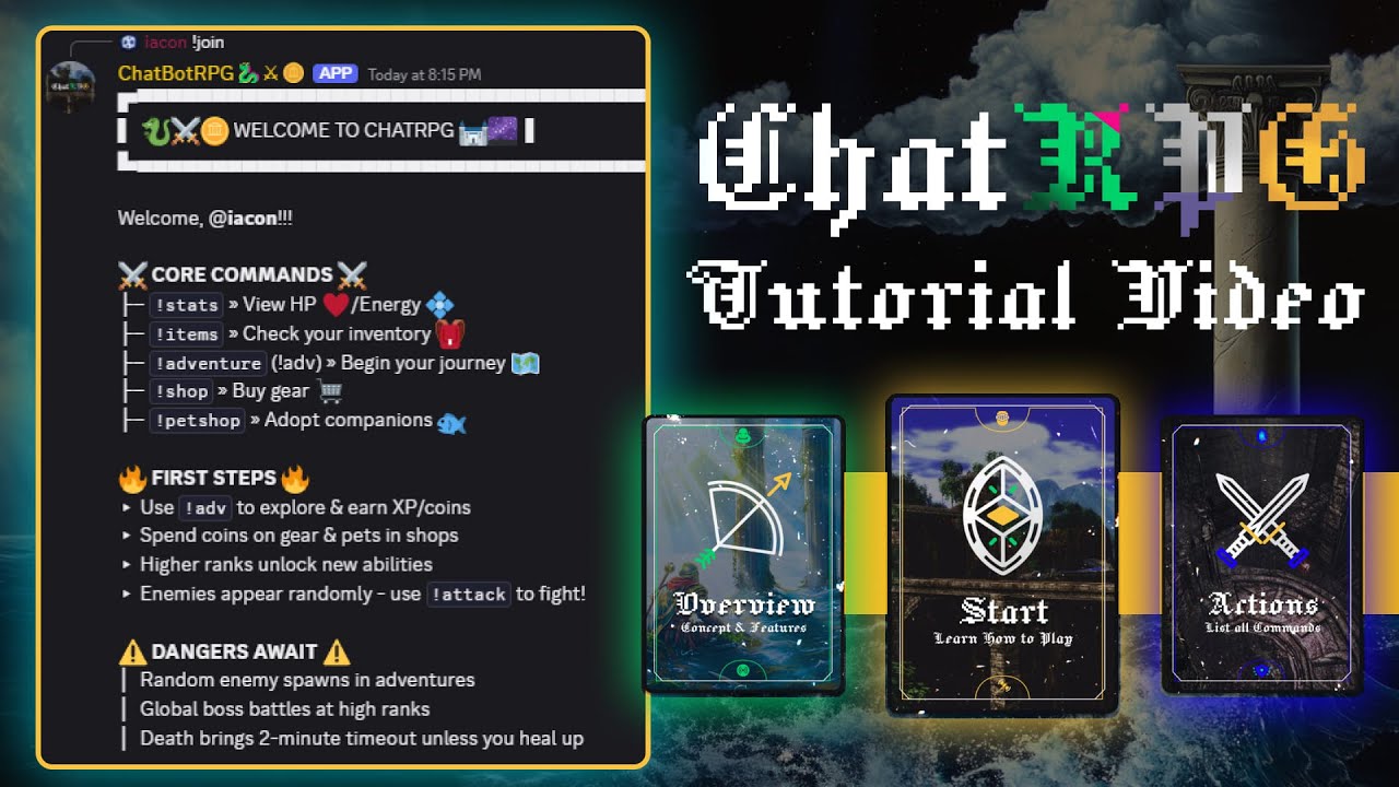 ChatRPG 🐉⚔️🪙 the official tutorial for my Discord-exclusive RPG game ⛲🏝 ...