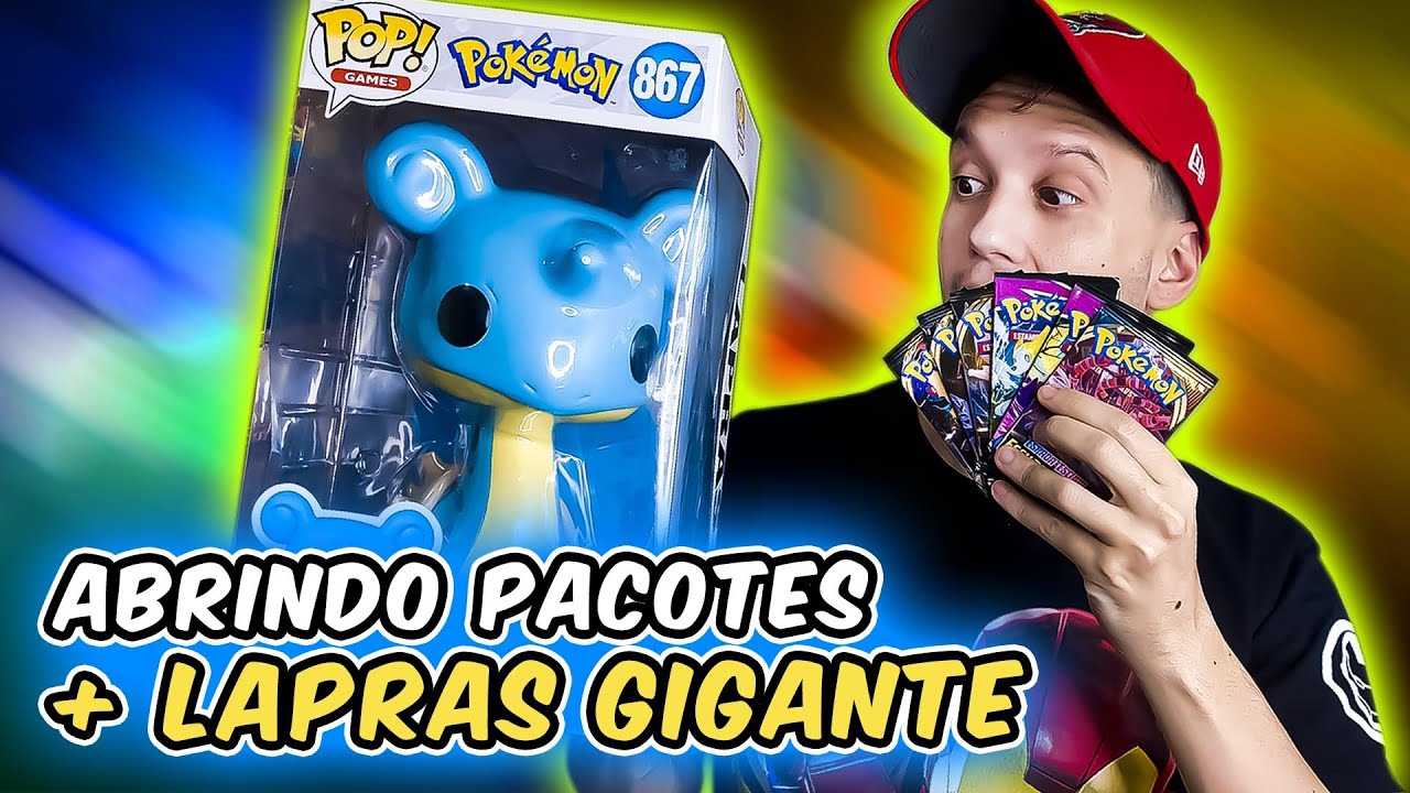 ABRINDO PACOTES + LAPRAS GIGANTE FUNKO !  CAPITÃO HUNTER CARTAS POKEMON TCG